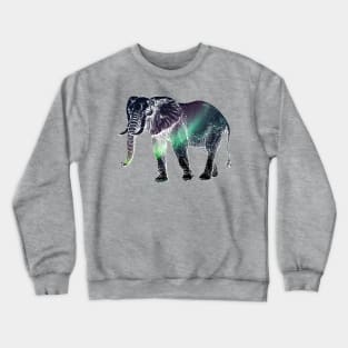 Aurora Borealis African Elephant Silhouette Crewneck Sweatshirt